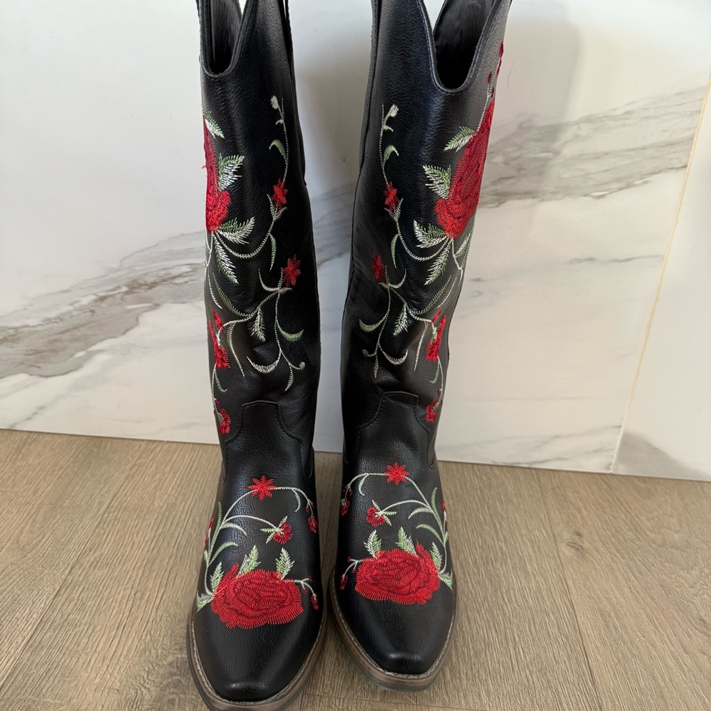 Rose Floral Boots